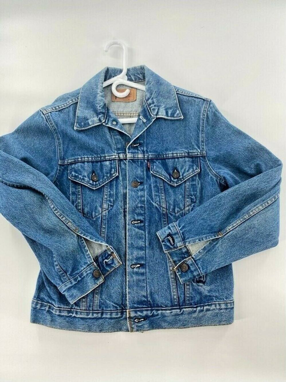 Levi's Mens 506 Denim Jacket Blue Medium Wash Buttons Flap Pockets Vintage M 40